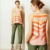 Anthropologie Tops | Anthropologie Meadow Rue Stripe Tank Top Blouse | Color: Orange/Pink | Size: Xsp