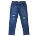 Levi's Jeans | Levi Strauss Distressed Boyfriend Jeans Straight Leg Dark Wash Women’s Size 28 | Color: Blue | Size: 28