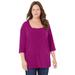 Plus Size Women's Ultra-Soft Square-Neck Tee by Catherines in Berry Pink (Size 4X)