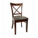 ERF, Inc. Cross Back Side Chair Faux Leather/Wood/Upholstered in Black | 35 H x 17 W x 17 D in | Wayfair ERP-B1032-DM-Vinyl-BLK