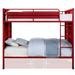 Beachcrest Home™ Egon Twin over Twin Bunk Bed in White Metal in Red/Black | 65 H x 56 W x 78 D in | Wayfair 57B8144C24144578AB9096B43FB93A0D
