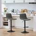 17 Stories 2Pcs Vintage Adjustable Bar Stools Wood/Upholstered/Leather/Metal/Faux leather in Gray | 17 W x 19 D in | Wayfair