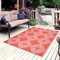 Orange 60 x 48 x 0.08 in Area Rug - Canora Grey Canora Gray Reversible Indoor/Outdoor 100% Recycled Plastic Floor Mat/Rug - Weather, Water, Stain | Wayfair