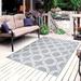 Gray/White 72 x 48 x 0.08 in Area Rug - Latitude Run® Latitude Run Reversible Indoor/Outdoor 100% Recycled Plastic Floor Mat/Rug - Weather, Water, Stain | Wayfair