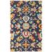 White 36 x 0.27 in Indoor Area Rug - World Menagerie Porterfield Oriental Handmade Tufted Wool Navy/Red Area Rug Wool | 36 W x 0.27 D in | Wayfair