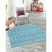 Blue/Green 63 x 0.33 in Area Rug - Steelside™ Siera Geometric Area Rug in Teal Blue, Polypropylene | 63 W x 0.33 D in | Wayfair