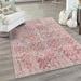 White 0.5 in Area Rug - Mistana™ Engelhardt Floral Machine Made Power Loom Chenille Area Rug in Ivory/Pink Chenille | 0.5 D in | Wayfair