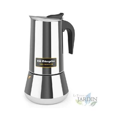 Cafetière italienne Orbegozo en acier inoxydable. Capacité 12 tasses.