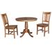 36" Round Extension Dining Table With 2 San Remo Chairs