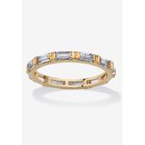 Women's Yellow Gold-Plated Birthstone Baguette Eternity Ring by PalmBeach Jewelry in April (Size 8)