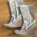 Coach Shoes | Coach Jordana Wedge Tan Winter Boots | Color: Tan/White | Size: 10
