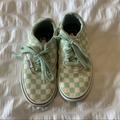 Vans Shoes | Girls Sparkly Checkered Vans | Color: Green/White | Size: 11g