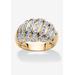 Women's Yellow Gold-Plated Sterling Silver Genuine Diamond Accent Dome Ring by PalmBeach Jewelry in Diamond (Size 9)