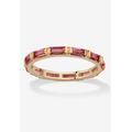Women's Yellow Gold-Plated Birthstone Baguette Eternity Ring by PalmBeach Jewelry in October (Size 9)