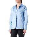 s.Oliver BLACK LABEL Damen Bluse Langarm Regular Fit Blouse, Light Blue, 40 EU