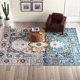 Blue/Orange 120 x 0.33 in Area Rug - Langley Street® Hageman Oriental Machine Made Power Loom Area Rug in Blue/Orange/Ivory | Wayfair