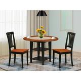 Winston Porter Aggappera Drop Leaf Solid Wood Rubberwood Dining Set Wood in Black | Wayfair F7C42CC26F3142419094AE42E9364C28