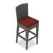 Wade Logan® Suffern 29" Patio Bar Stool w/ Cushion, Wicker in Brown/Gray | 43.25 H x 16.5 W x 20.5 D in | Wayfair 8C19122908B34005978DA7DF7960664E