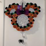 Disney Holiday | Disney Halloween Wreath - Minnie Mouse Pumpkin | Color: Black/Orange | Size: Os