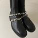Zara Shoes | New Zara Black Leather Pearl Strap Low Heeles Ankle Boots Size 8,5 | Color: Black | Size: 8.5