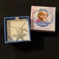 Disney Accessories | Nib Disney Frozen Necklace Elsa Snowflake Silver Plated Fine Delicate | Color: Blue/Silver | Size: 18 Inch Chain