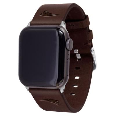 Brown New England Patriots Leather Apple Watch Band