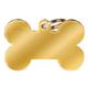 MYFAMILY Medaille für personalisierten Hund in Italien, XL -Knochen, Hundeteller mit freiem Inzision, goldenes Messing, Basic Kollektion, 48x31 mm