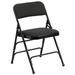 HERCULES Series Curved Triple Braced & Double Hinged Black Patterned Fabric Metal Folding Chair (Set of 2) [AW-MC309AF-BLK-GG] - Flash Furniture AW-MC309AF-BLK-GG