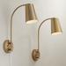 Sully Warm Brass Plug-In Wall Lamps Set of 2