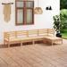 vidaXL 5 Piece Patio Lounge Set Solid Pinewood - 25" x 25" x 24.6"