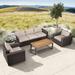 Latitude Run® Marfik 4 Piece Rattan Sofa Seating Group w/ Cushions Synthetic Wicker/Wood/All - Weather Wicker/Natural Hardwoods/Teak/Wicker/Rattan | Outdoor Furniture | Wayfair