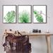 Stupell Industries Leaves Modern Tropical Palm Fans 3Pc Gray Farmhouse Rustic Oversized Framed Giclee Texturized Art Set By Patricia Pinto | Wayfair