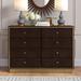 Willa Arlo™ Interiors Evelina 8 Drawer 47.2" W Double Dresser Wood in Brown | 33.5 H x 47.2 W x 15.7 D in | Wayfair