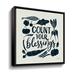 Rosalind Wheeler 2tho263a_Harvest Lettering IV Blue Gallery Wrapped Canvas, Glass in Black | 14 H x 14 W x 2 D in | Wayfair