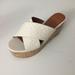 Coach Shoes | Coach $225 Espadrilles Sz6.5 Cork Wedge Slide Sandals Logo Cross Band Chalk | Color: Cream/Tan | Size: 6.5