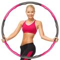 Likey Hula Hoop Reifen, EIN 6-8-Teiliger Abnehmbarer Hula-Hoop-Reifen für Fitness/Training/Büro oder Bauchmuskelkonturen (Rosa)