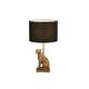 Lighting Collection Country Style 1 Light Leopard Base Table Lamp with Black Shade, 10 W, Gold