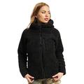 Brandit TEDDYFLEECE JACKE MIT KAPUZE DAMEN WINTERJACKE JAGD OUTDOOR FLEECEJACKE, Größe:M, Farbe:Schwarz