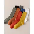 Chaussettes décontractées d'affaires pour hommes 100% coton optique document solide Harajuku