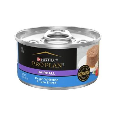 Purina Pro Plan Hairball Control Ocean Whitefish & Tuna EntrÃ©e Pate Wet Cat Food, 3-oz can, case of 24