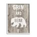 Stupell Industries Grin & Bear It Phrase Rustic Animal Pun - Print Wood in Brown | 14 H x 11 W x 1.5 D in | Wayfair ak-053_wfr_11x14