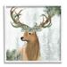 Stupell Industries Winter Forest Elk Festive Pine Antlers Woodland Trees - Painting Wood in Brown | 12 H x 12 W x 1.5 D in | Wayfair