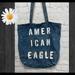 American Eagle Outfitters Bags | American Eagle Denim Tote Bag | Color: Blue/White | Size: Tote Bag