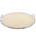 ProQ Pizza Stone for BBQ & Oven (38 cm) with Stainless Steel Carry Rack – Ceramic Pizza Baking Stone