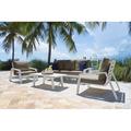 Panama Jack Outdoor Mykonos 5 - Person Outdoor Seating Group w/ Cushions in White | 26 H x 84 W x 34.5 D in | Wayfair PJO-2401-WHT-4PS/SU-738