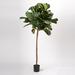 Primrue 6.5' Fiddle Leaf Fig Tree Polyester/Plastic | 78 H x 14 W x 14 D in | Wayfair 2C226C3FFE604159812EDBE7DFE60541