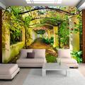 Artgeist - Papier peint pergola - 100 x 70 cm - Vert et Bronze