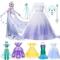 Robe de Princesse Elsa pour Fille Costume Cosplay Raiponce Sofia Cendrillon Pepper Anna Sirène