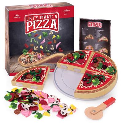 Let's Make a Pizza Playset with 140 Toppings - Multi