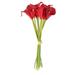 Wedding Home Party Calla Lily Artificial Manmade Flower Bouquet Red 10 Pcs